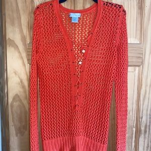 Spiegel orange fishnet top